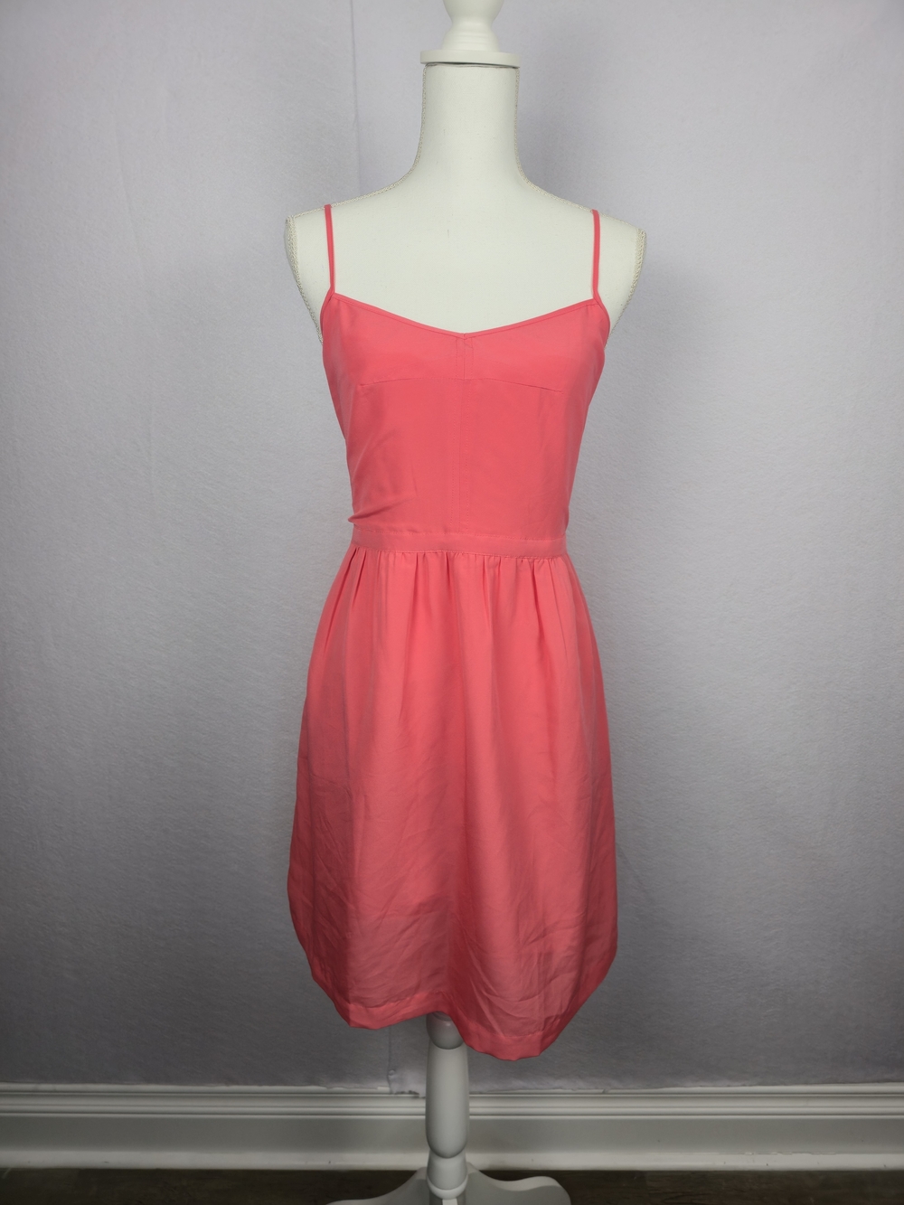 J. Crew Coral Pink Spaghetti Strap Mini Dress